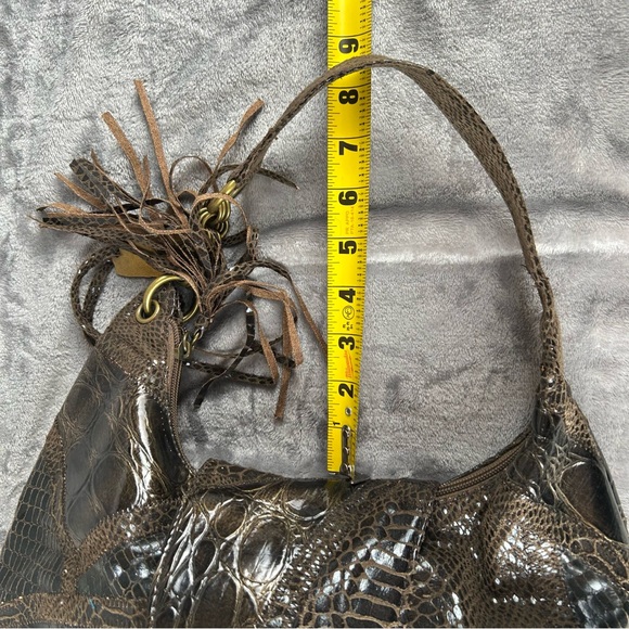 Carlos Falchi For Target Hobo Bag Womens Brown Faux Reptile Skin Purse Y2K - Picture 10 of 10